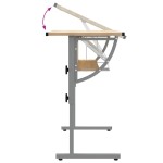 vidaXL Birou stejar sonoma & gri 110x53x(58-87) cm lemn prelucrat&oțel