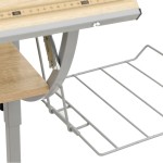 vidaXL Birou stejar sonoma & gri 110x53x(58-87) cm lemn prelucrat&oțel