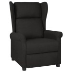 vidaXL Fotoliu rabatabil, negru, material textil vidaXL Fotoliu rabatabil, negru, material textil