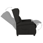 vidaXL Fotoliu rabatabil, negru, material textil vidaXL Fotoliu rabatabil, negru, material textil