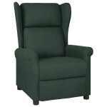 vidaXL Fotoliu rabatabil, verde închis, material textil vidaXL Fotoliu rabatabil, verde închis, material textil
