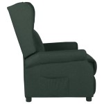 vidaXL Fotoliu rabatabil, verde închis, material textil vidaXL Fotoliu rabatabil, verde închis, material textil