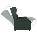 vidaXL Fotoliu rabatabil, verde închis, material textil vidaXL Fotoliu rabatabil, verde închis, material textil