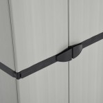 vidaXL Dulap depozitare de grădină, 3 rafturi, gri/negru, 68x40x168 cm