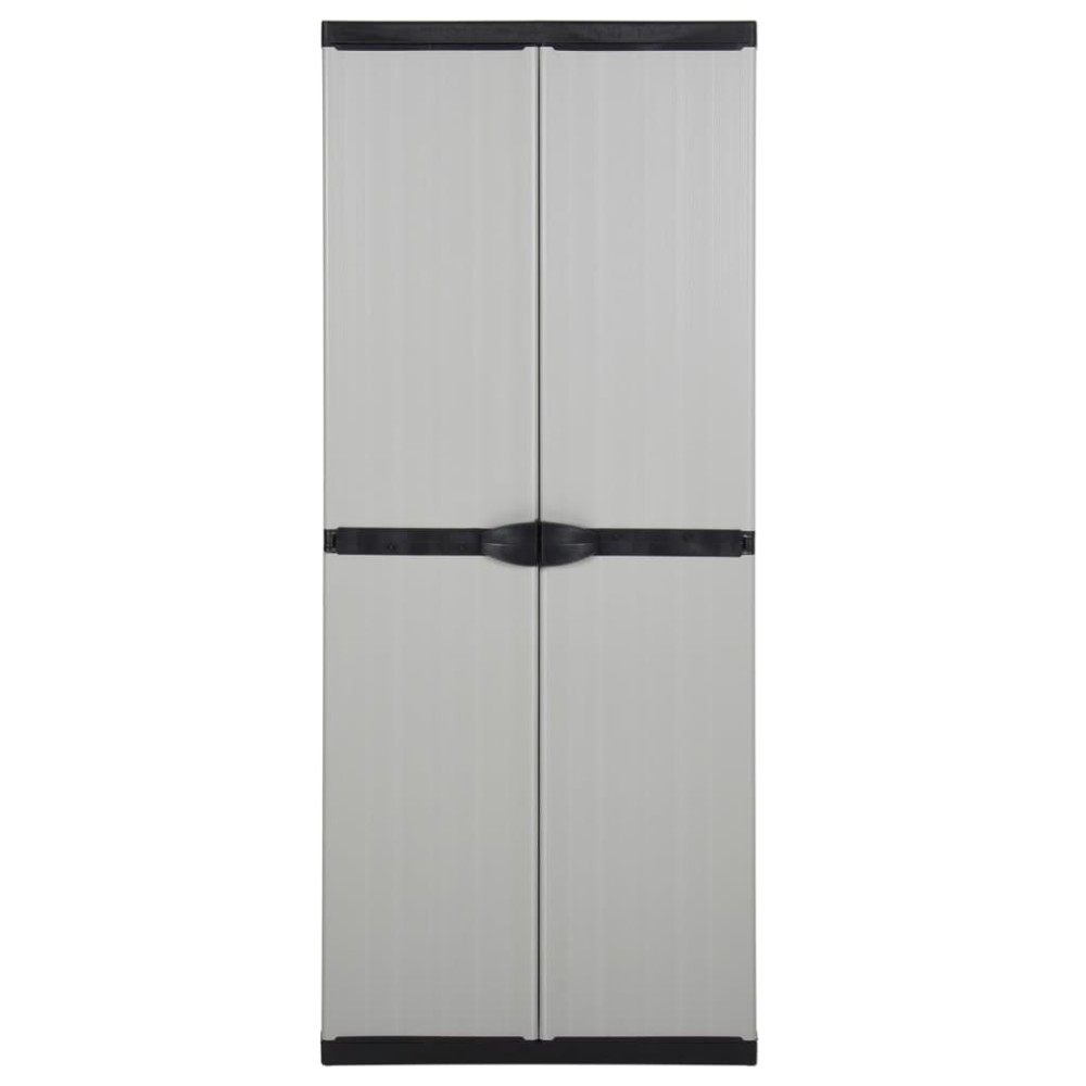 vidaXL Dulap de depozitare grădină cu 3 rafturi gri/negru 68x40x168 cm