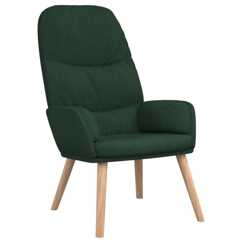 vidaXL Scaun de relaxare, verde închis, material textil