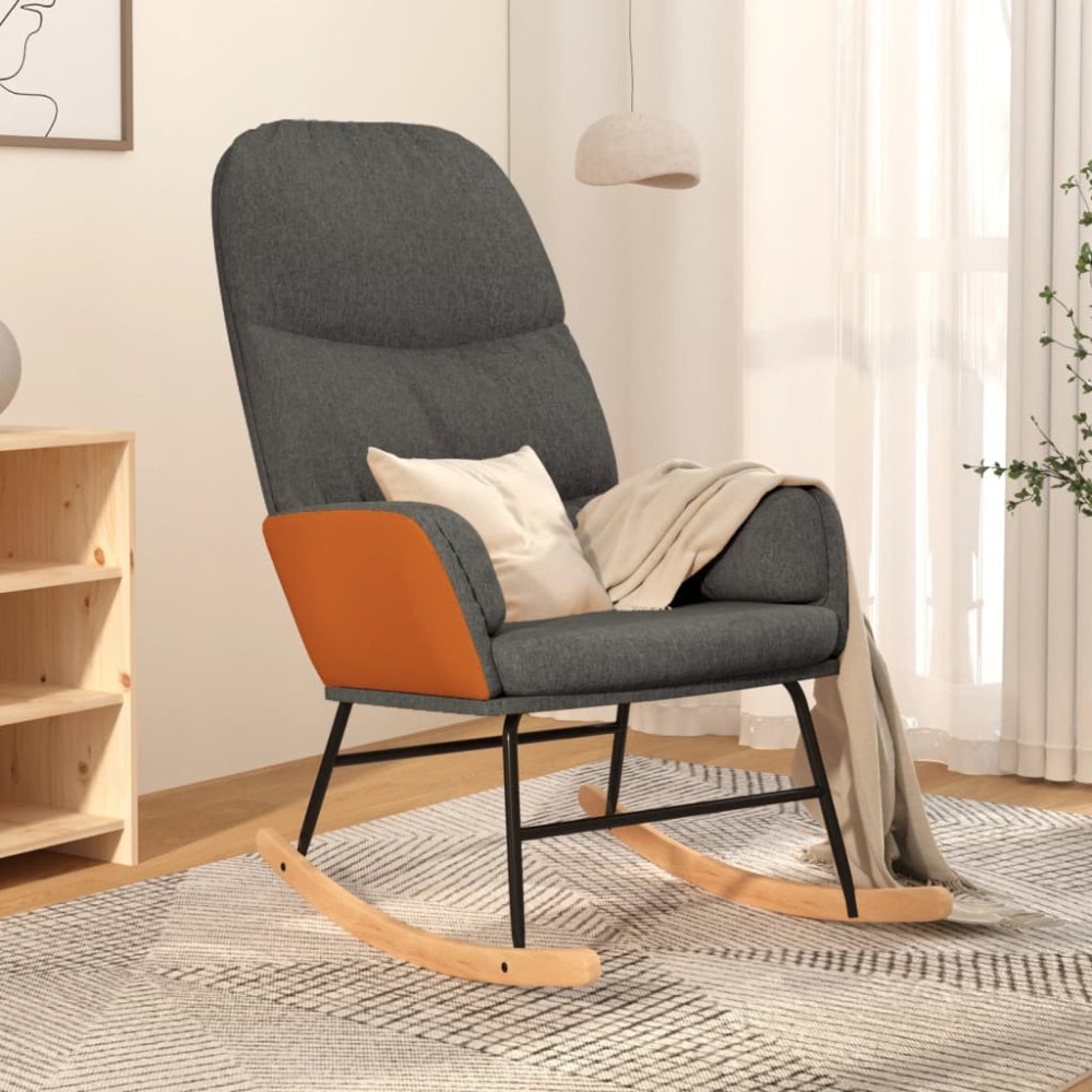 vidaXL Scaun balansoar, gri închis, material textil