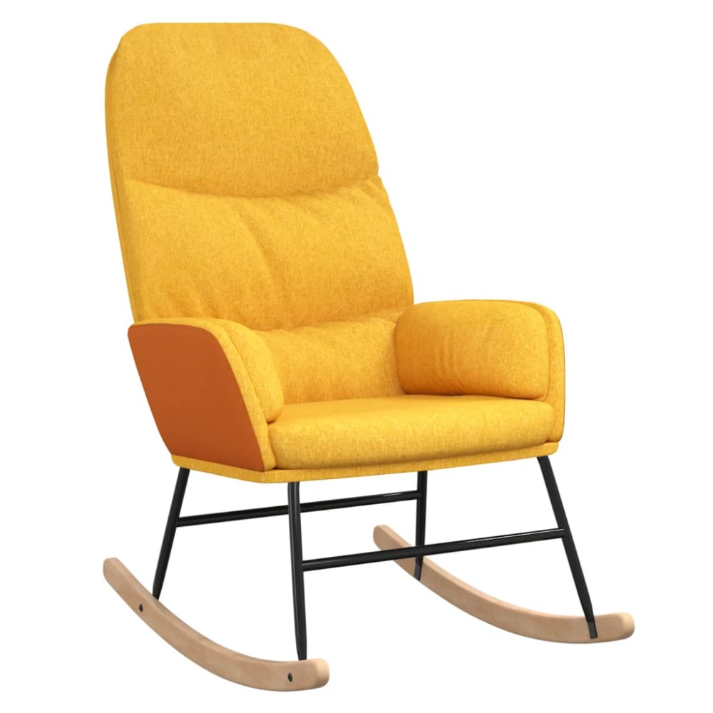 vidaXL Scaun balansoar, galben muștar, material textil