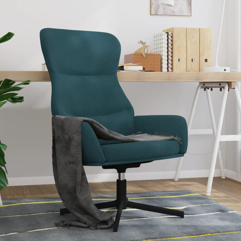 vidaXL Scaun de relaxare, albastru, catifea