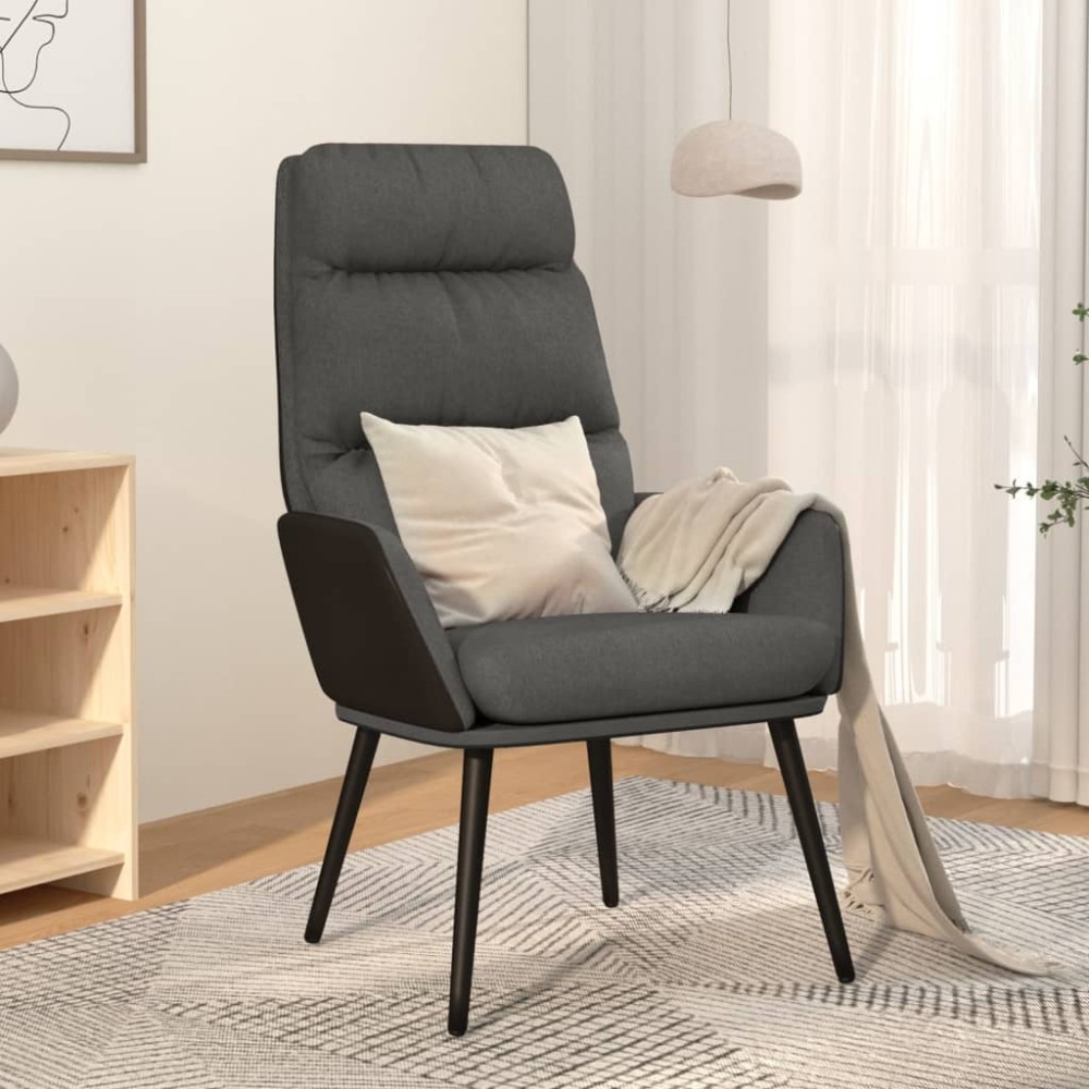 vidaXL Scaun de relaxare, gri închis, material textil