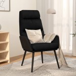 vidaXL Scaun de relaxare, negru, material textil vidaXL Scaun de relaxare, negru, material textil
