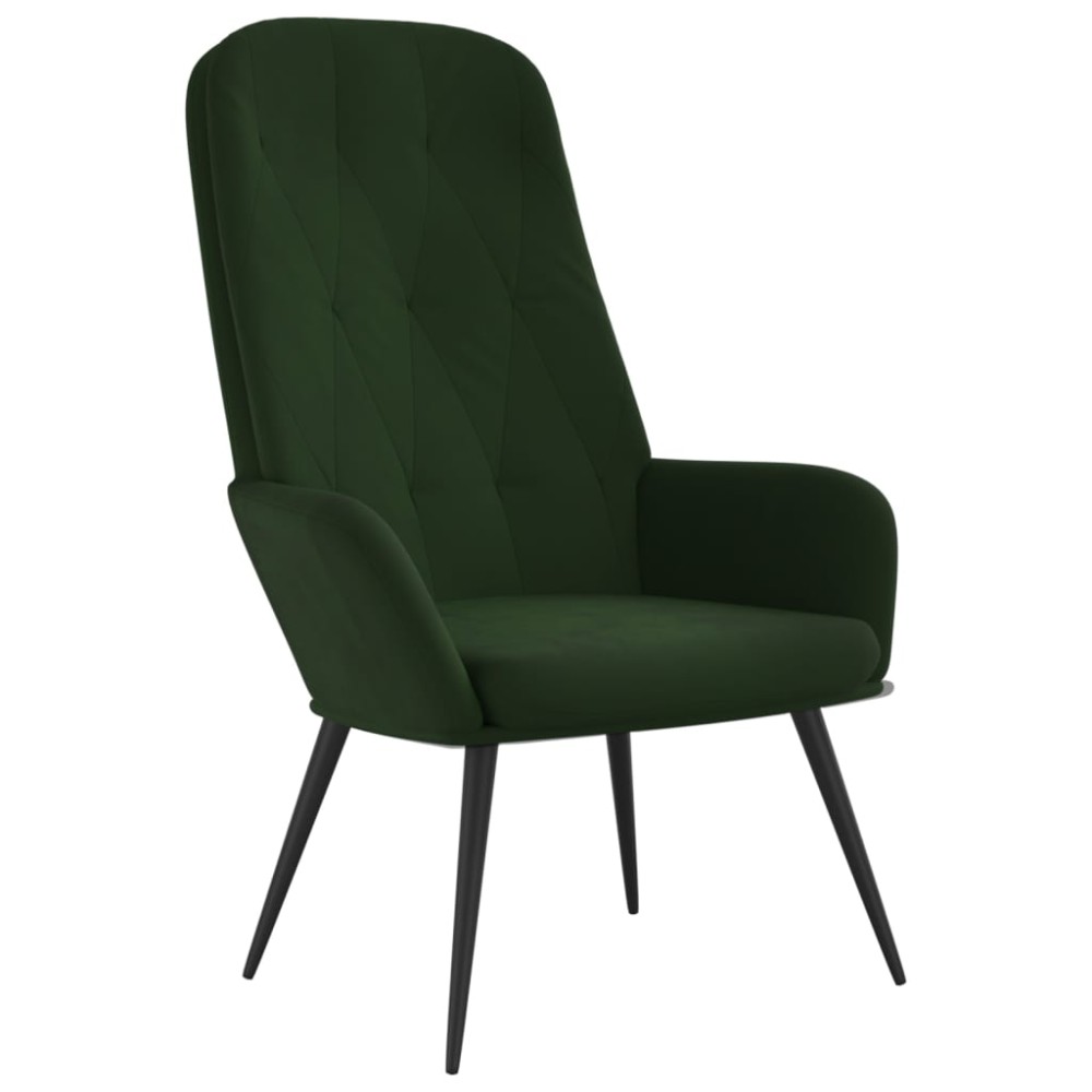 vidaXL Scaun de relaxare, verde închis, catifea