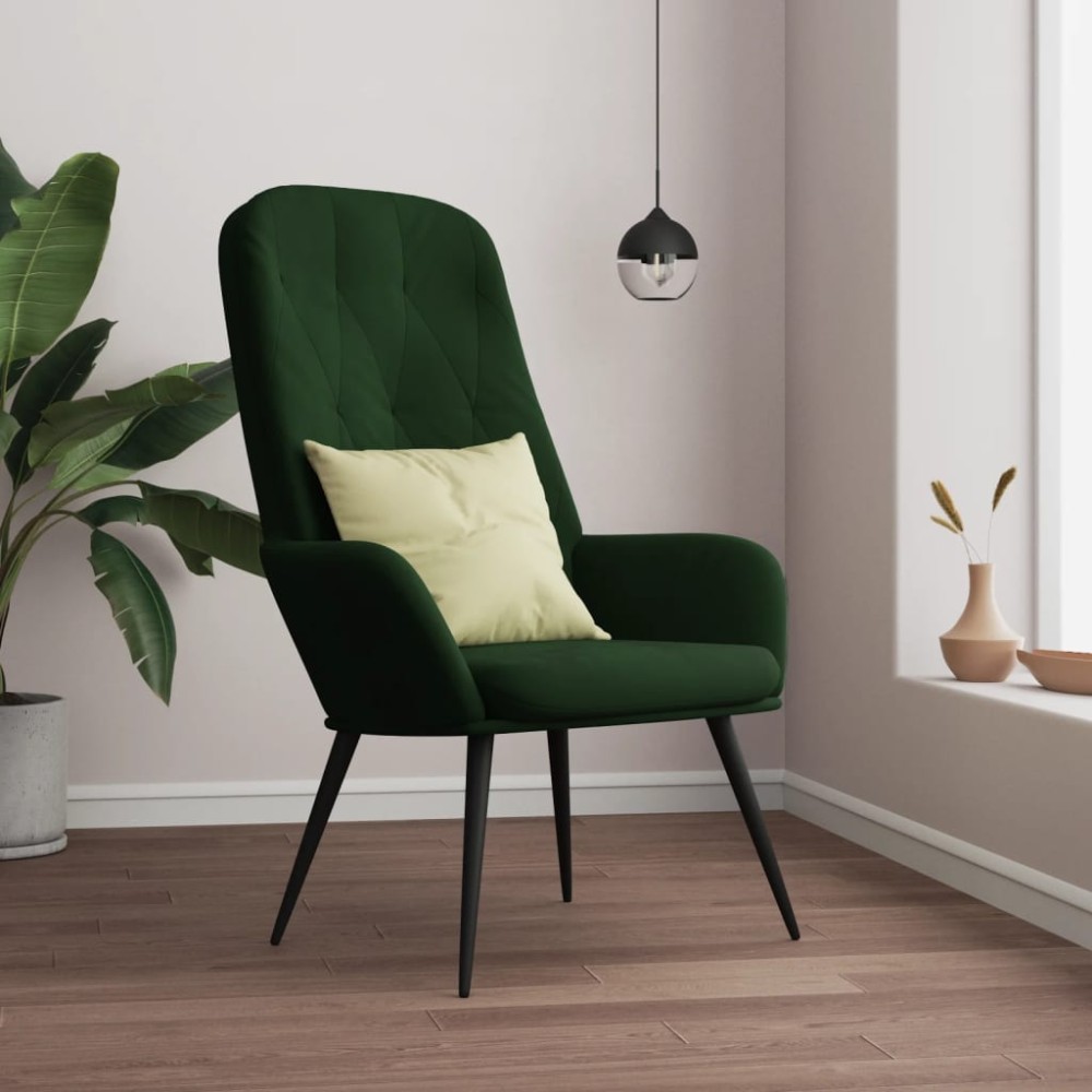 vidaXL Scaun de relaxare, verde închis, catifea