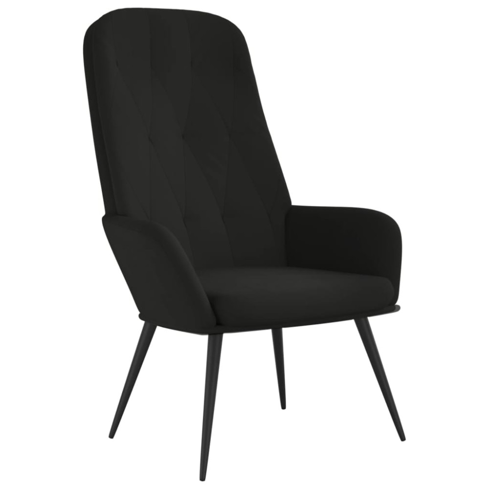 vidaXL Scaun de relaxare, negru, catifea