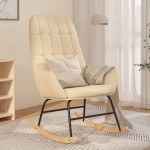 vidaXL Scaun balansoar, crem, material textil vidaXL Scaun balansoar, crem, material textil