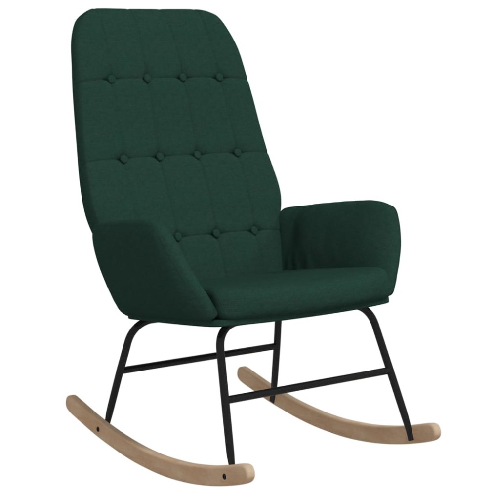 vidaXL Scaun balansoar, verde închis, material textil