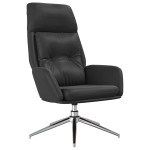 vidaXL Scaun de relaxare, negru, piele naturală
