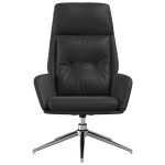 vidaXL Scaun de relaxare, negru, piele naturală