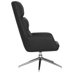 vidaXL Scaun de relaxare, negru, piele naturală