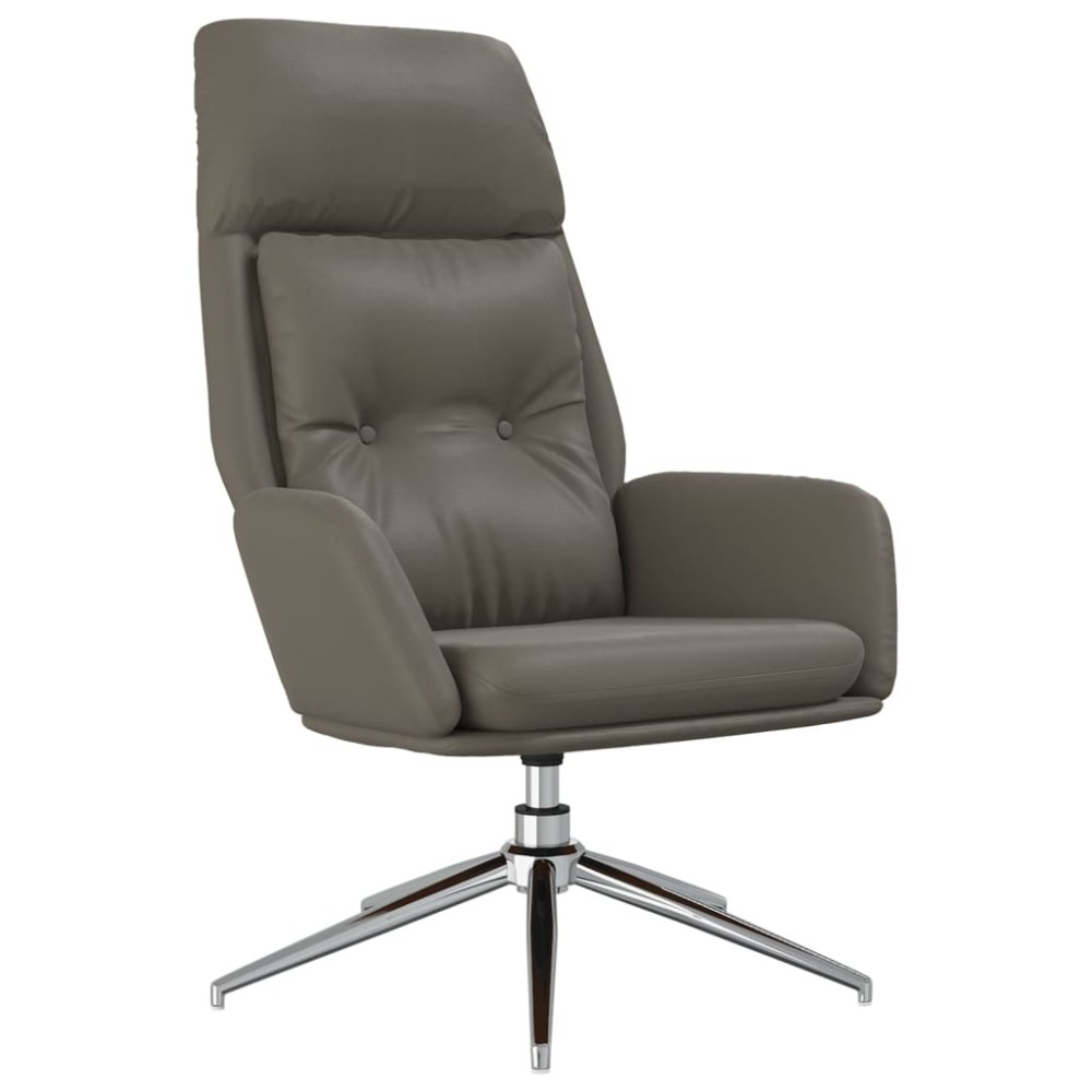 vidaXL Scaun de relaxare, gri, piele naturală