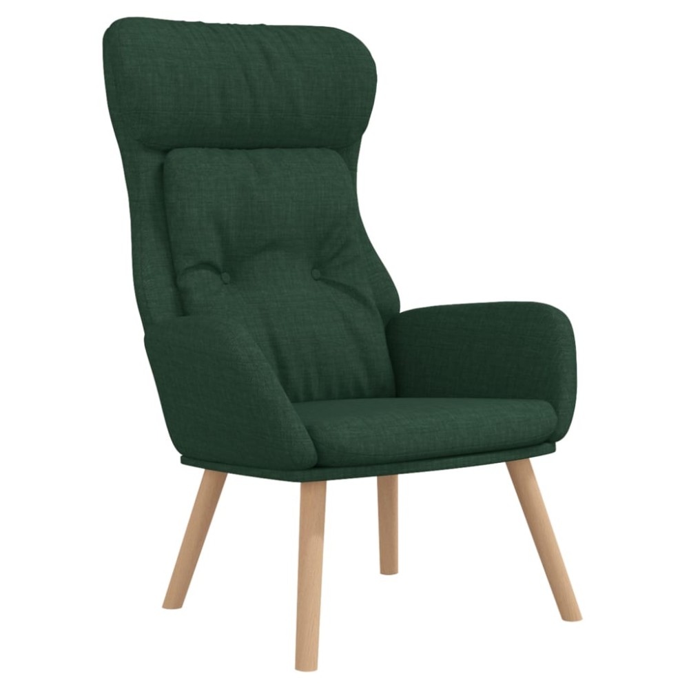 vidaXL Scaun de relaxare, verde închis, material textil