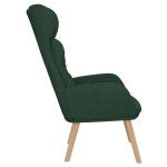 vidaXL Scaun de relaxare, verde închis, material textil