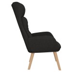 vidaXL Scaun de relaxare, negru, material textil vidaXL Scaun de relaxare, negru, material textil