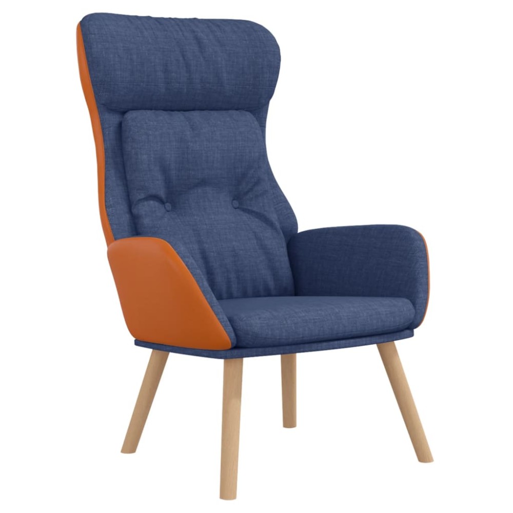 vidaXL Scaun de relaxare, albastru, textil și PVC