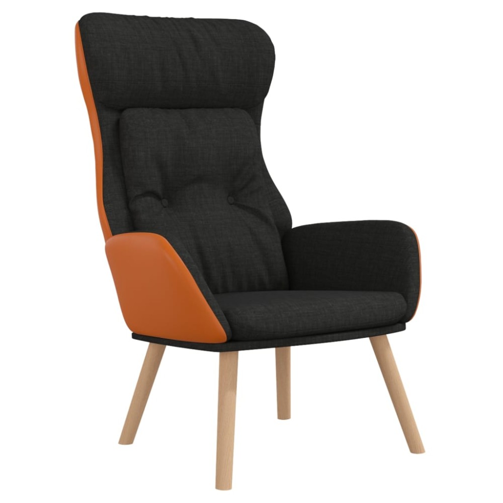 vidaXL Scaun de relaxare, negru, textil și PVC