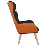 vidaXL Scaun de relaxare, negru, textil și PVC