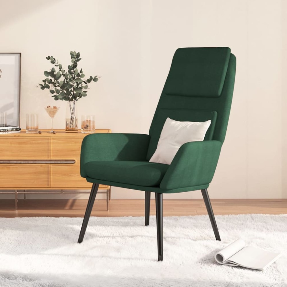 vidaXL Scaun de relaxare, verde închis, material textil