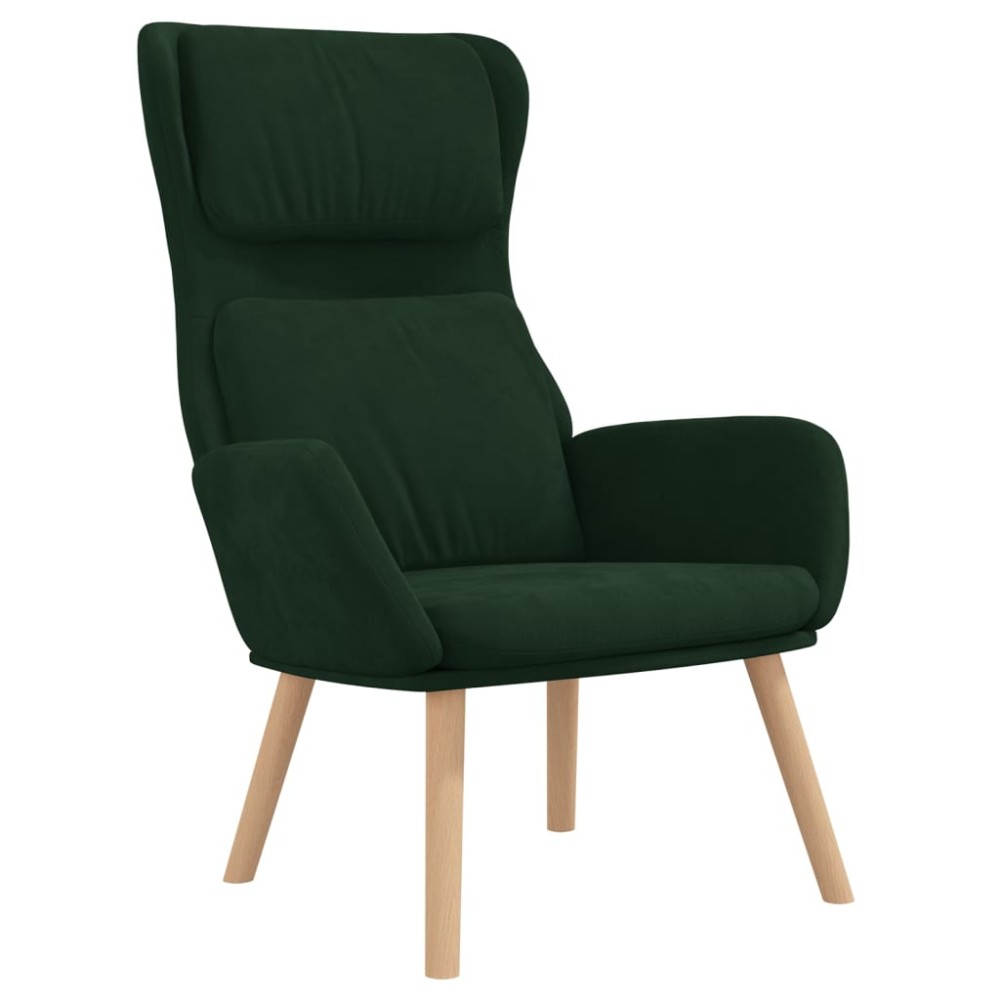 vidaXL Scaun de relaxare, verde închis, catifea
