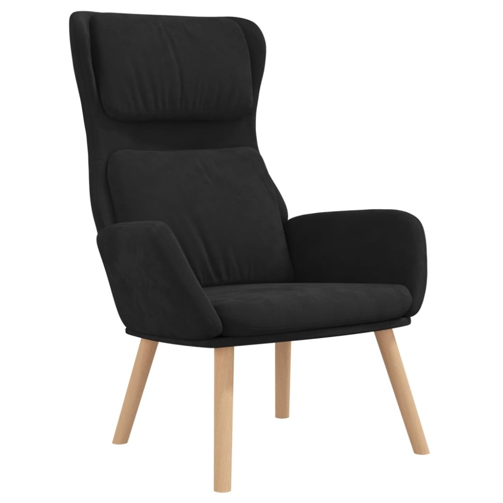 vidaXL Scaun de relaxare, negru, catifea