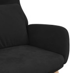 vidaXL Scaun de relaxare, negru, catifea