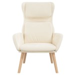 vidaXL Scaun de relaxare, alb crem, catifea