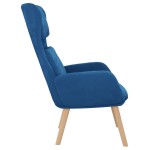 vidaXL Scaun de relaxare, albastru, catifea