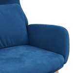 vidaXL Scaun de relaxare, albastru, catifea