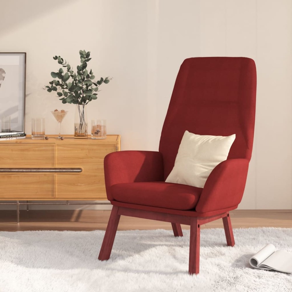 vidaXL Scaun de relaxare, roșu vin, material textil