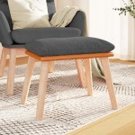 vidaXL Taburet, gri închis, 45x29,5x35 cm, textil & piele ecologică vidaXL Taburet, gri închis, 45x29,5x35 cm, textil & piele ecologică