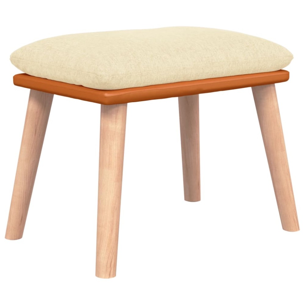 vidaXL Taburet, crem, 45x29,5x35 cm, textil & piele ecologică