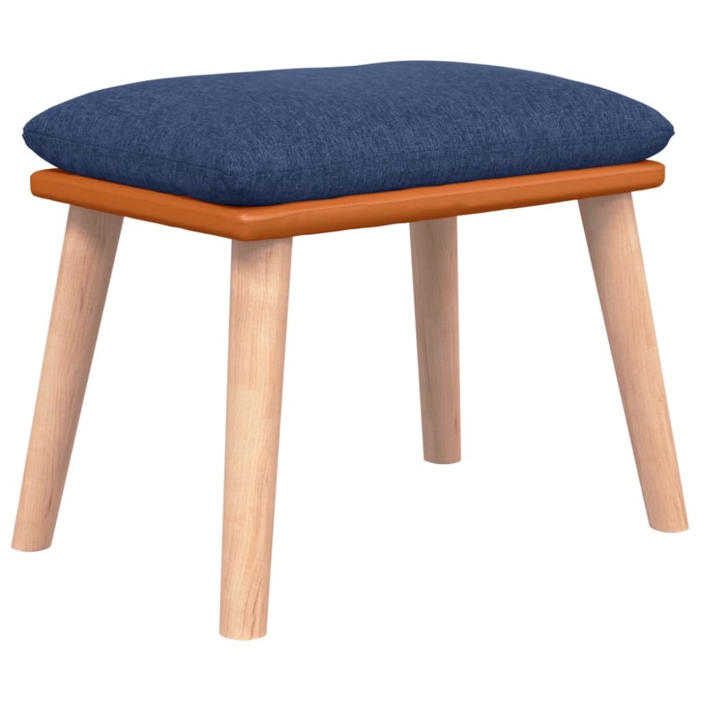 vidaXL Taburet, albastru, 45x29,5x35 cm, material textil și piele eco