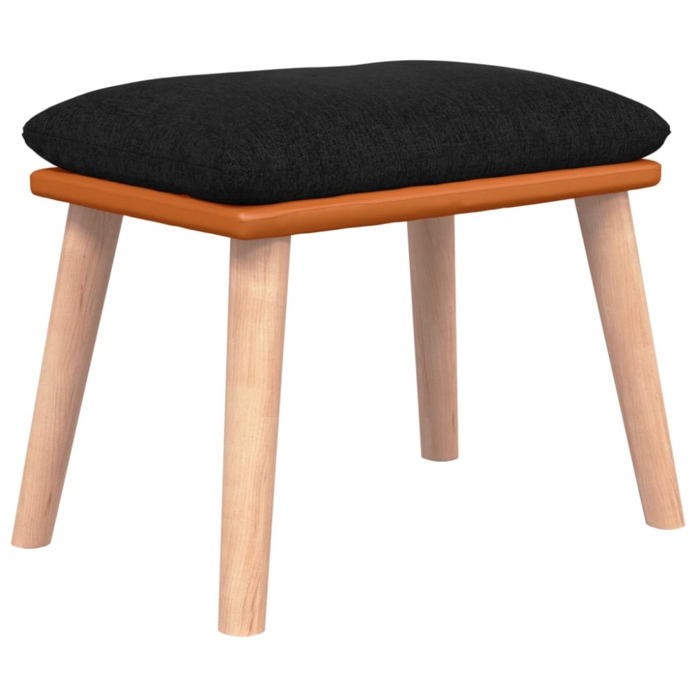 vidaXL Taburet, negru, 45x29,5x35 cm, textil & piele ecologică