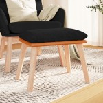 vidaXL Taburet, negru, 45x29,5x35 cm, textil & piele ecologică vidaXL Taburet, negru, 45x29,5x35 cm, textil & piele ecologică