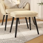 vidaXL Taburet, crem, 45x29,5x35 cm, material textil vidaXL Taburet, crem, 45x29,5x35 cm, material textil