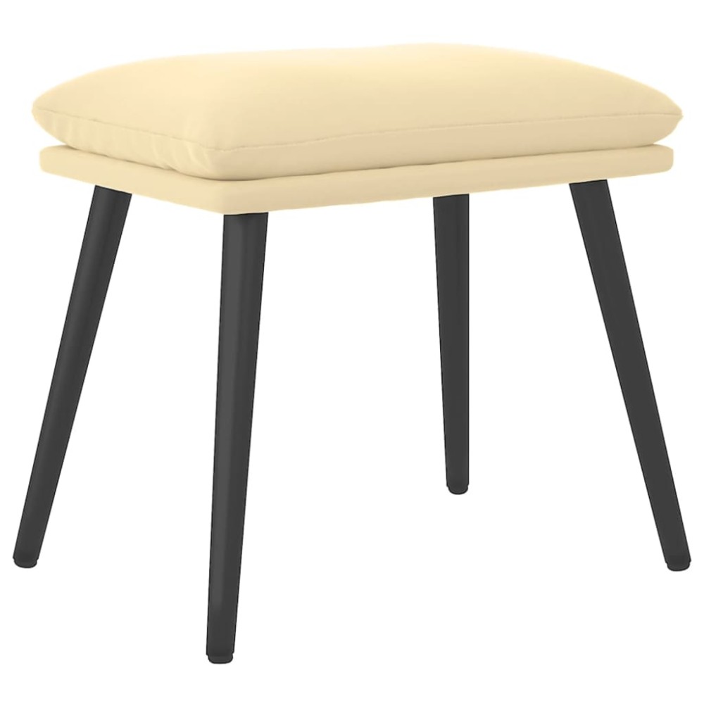 vidaXL Taburet, crem alb, 45x29,5x35 cm, catifea