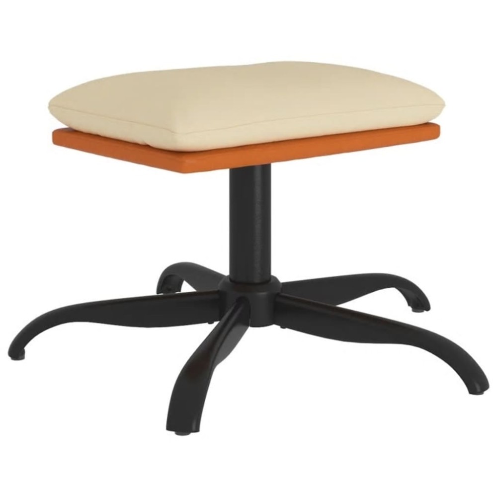 vidaXL Taburet, crem, 60x60x36 cm, textil și piele ecologică
