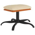 vidaXL Taburet, crem, 60x60x36 cm, textil și piele ecologică vidaXL Taburet, crem, 60x60x36 cm, textil și piele ecologică