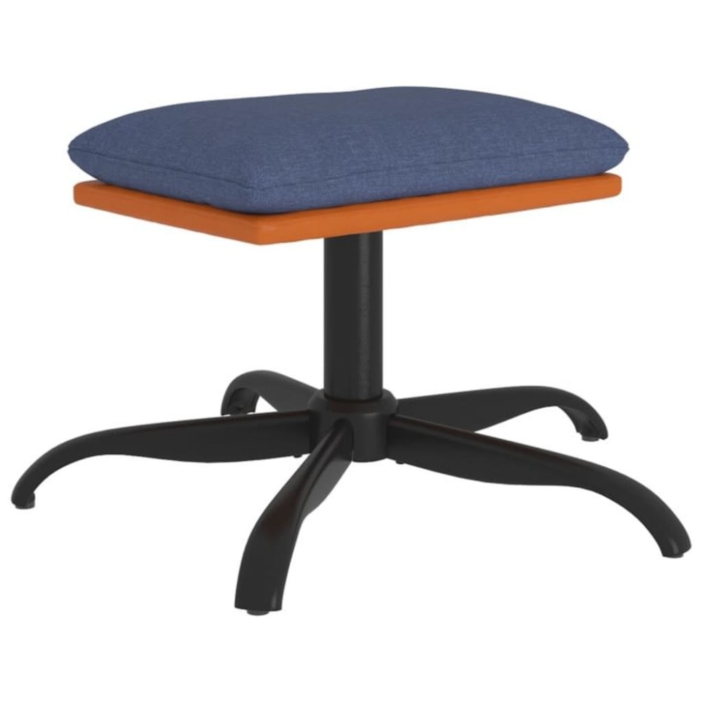 vidaXL Taburet, albastru, 60x60x36 cm, material textil și piele eco