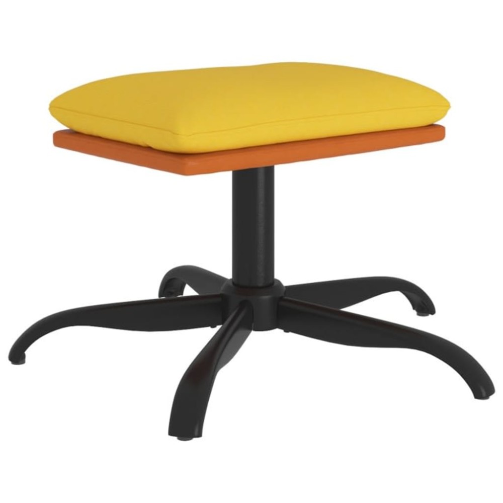 vidaXL Taburet, galben muștar, 60x60x36 cm, textil și piele eco