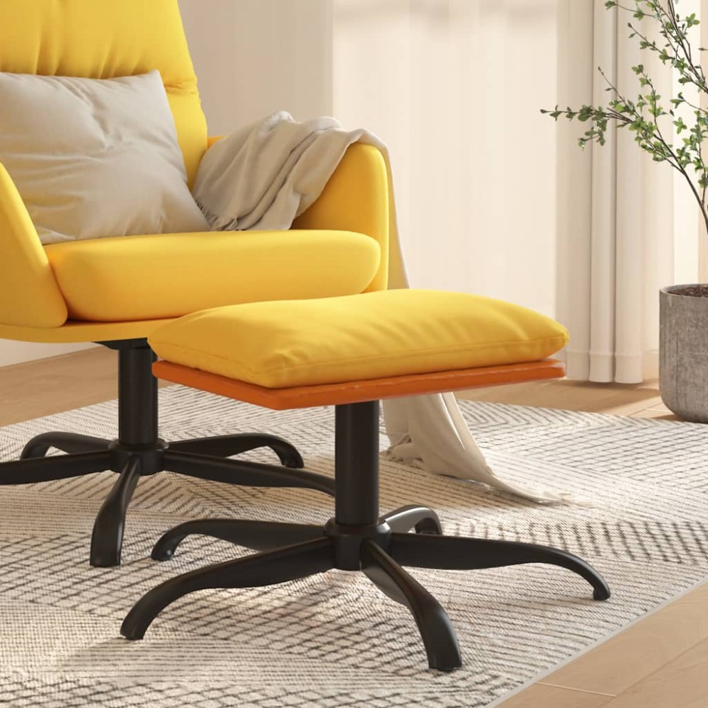 vidaXL Taburet, galben muștar, 60x60x36 cm, textil și piele eco